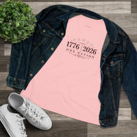 Christian Patriotic Women's T-Shirt | One Nation 1776–2026 Flag & Cross Anniversary Tee | Veteran-Owned | Liberty & Victory Co.