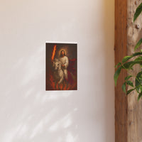 Jesus on a White Horse Poster — Fiery Sword Religious Art Print (Satin/Matte)