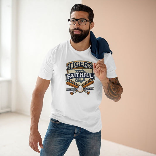 Faith & Sport T-Shirt | Tigers Faithful Vintage Baseball Crest Tee | Victory-In-One | Liberty & Victory