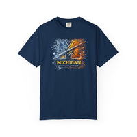 Michigan Wolverines T-Shirt | Hockey & Basketball Block M Garment-Dyed Fan Tee | Victory-One | Liberty & Victory