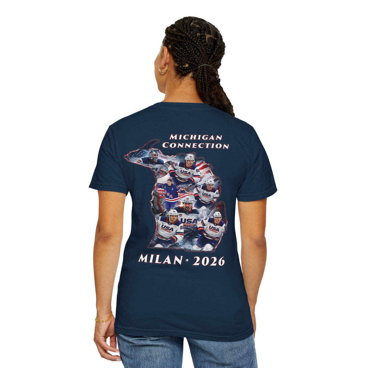 USA Hockey T-Shirt | Michigan Milan 2026 Patriotic Tee | Veteran-Owned | Liberty & Victory