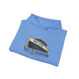 Coastal Faith Hoodie | Salt & Salvation "Not Luck" Nautical Anchor Sweatshirt | Veteran-Owned | Liberty & Victory Co.