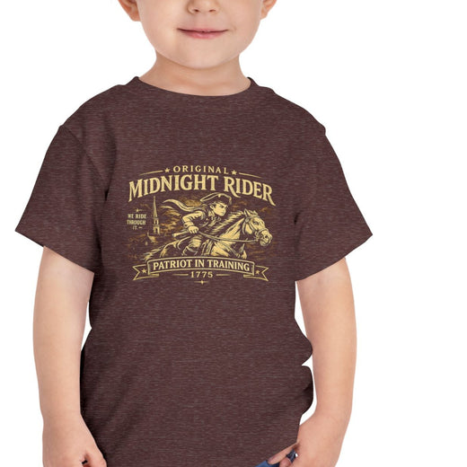 Kids Patriotic T-Shirt | Midnight Rider Patriot in Training Toddler Essentials | Liberty-In-One | Liberty & Victory