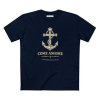 Christian Coastal T-Shirt | Come Ashore Antique Anchor Rope Nautical Faith Tee | Salt & Salvation | Liberty & Victory