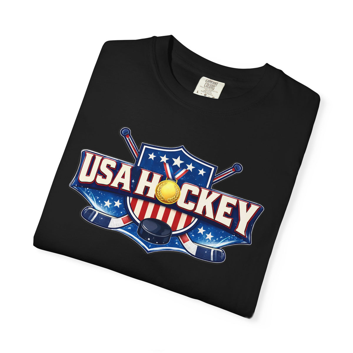 Team USA Hockey T-Shirt | Patriotic Hockey Faith Tee | Veteran-Owned | Liberty & Victory