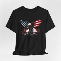 Patriotic T-Shirt | American Flag Eagle OMR Biker Design | Veteran-Owned | Liberty & Victory Co.