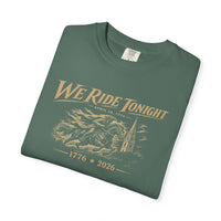 Patriotic Christian T-Shirt | We Ride Tonight | Everyday Essentials | Original Midnight Rider 1776–2026 | Liberty & Victory Co.