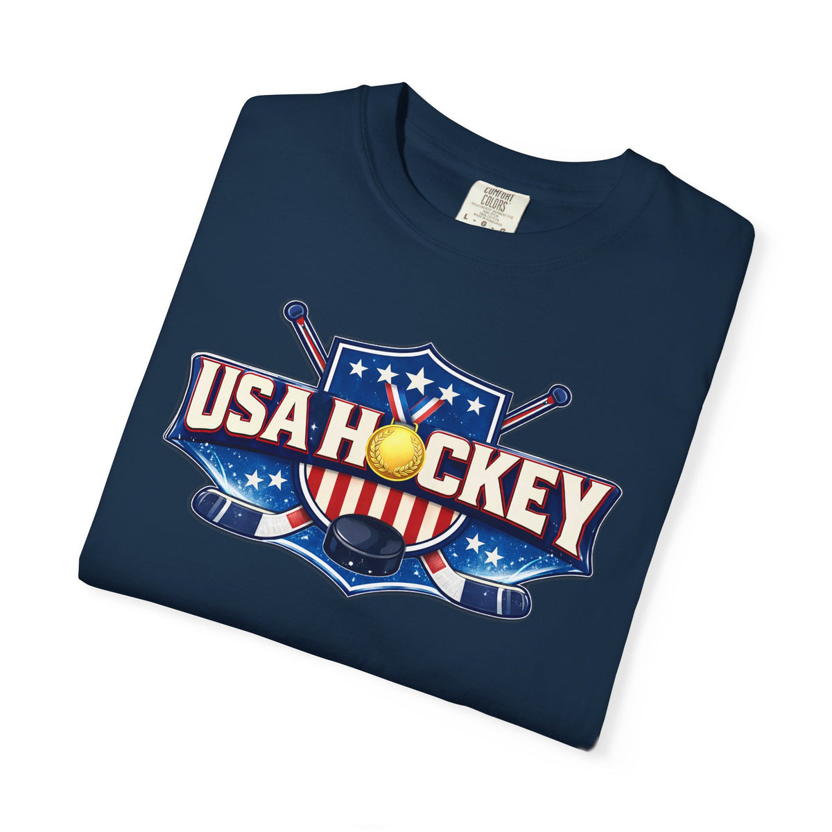 Team USA Hockey T-Shirt | Patriotic Hockey Faith Tee | Veteran-Owned | Liberty & Victory