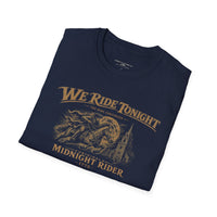 Midnight Rider T-Shirt — We Ride Tonight Motorcycle Club Vintage Flag Tee