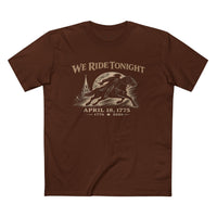 Patriotic Faith | We Ride Tonight — T-Shirt | April 18, 1775 × 1776–2026 OMR | Veteran-Owned Small Business | Liberty & Victory Co.
