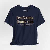 Christian Patriotic T-Shirt | One Nation Under God 1776–2026 USA 250 Founders Line | Veteran-Owned | Liberty & Victory Co.