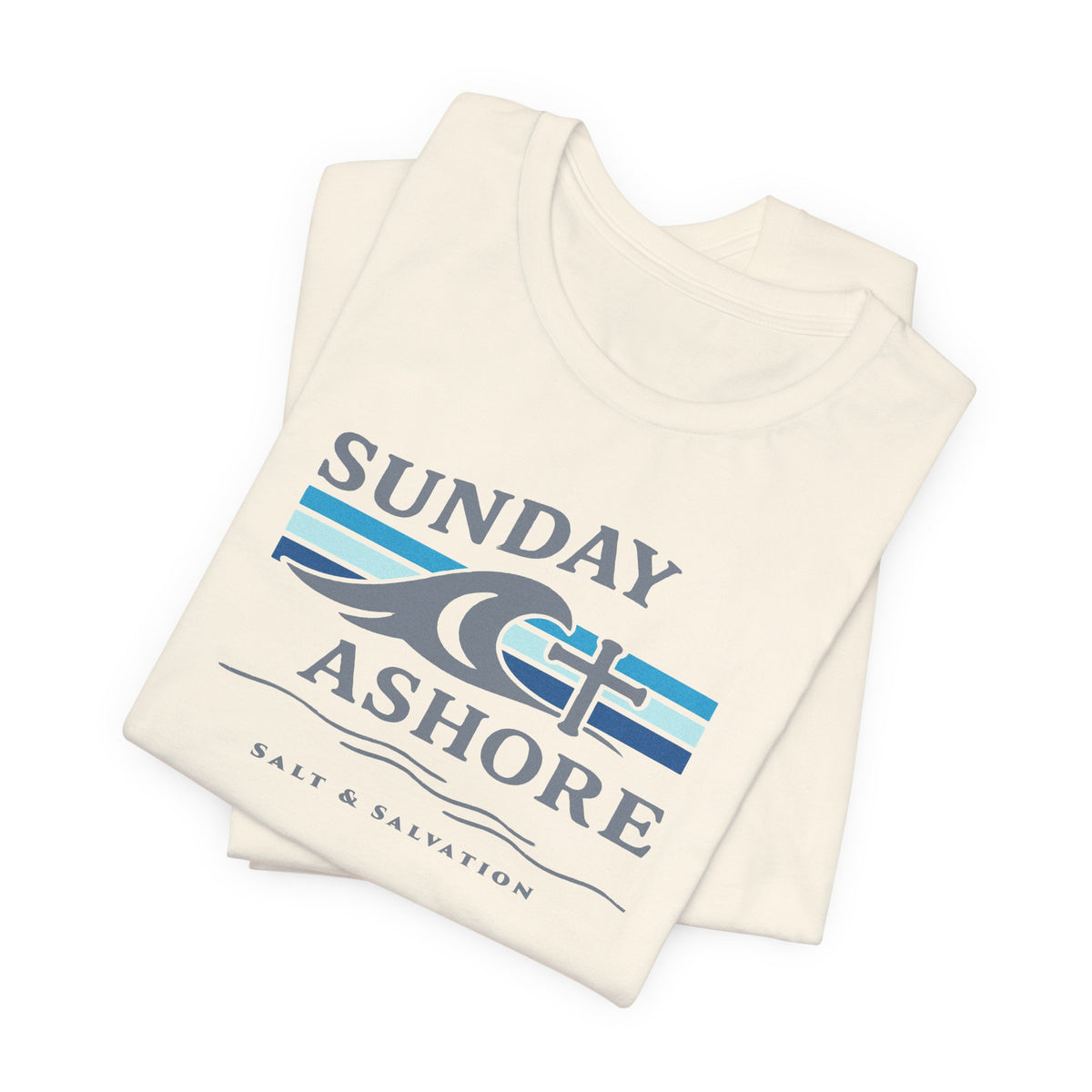 Sunday Ashore Tee - Coastal Surf Wave Graphic T-Shirt