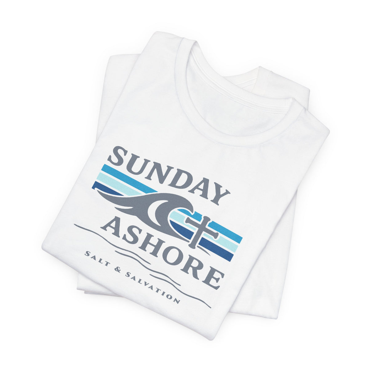Sunday Ashore Tee - Coastal Surf Wave Graphic T-Shirt