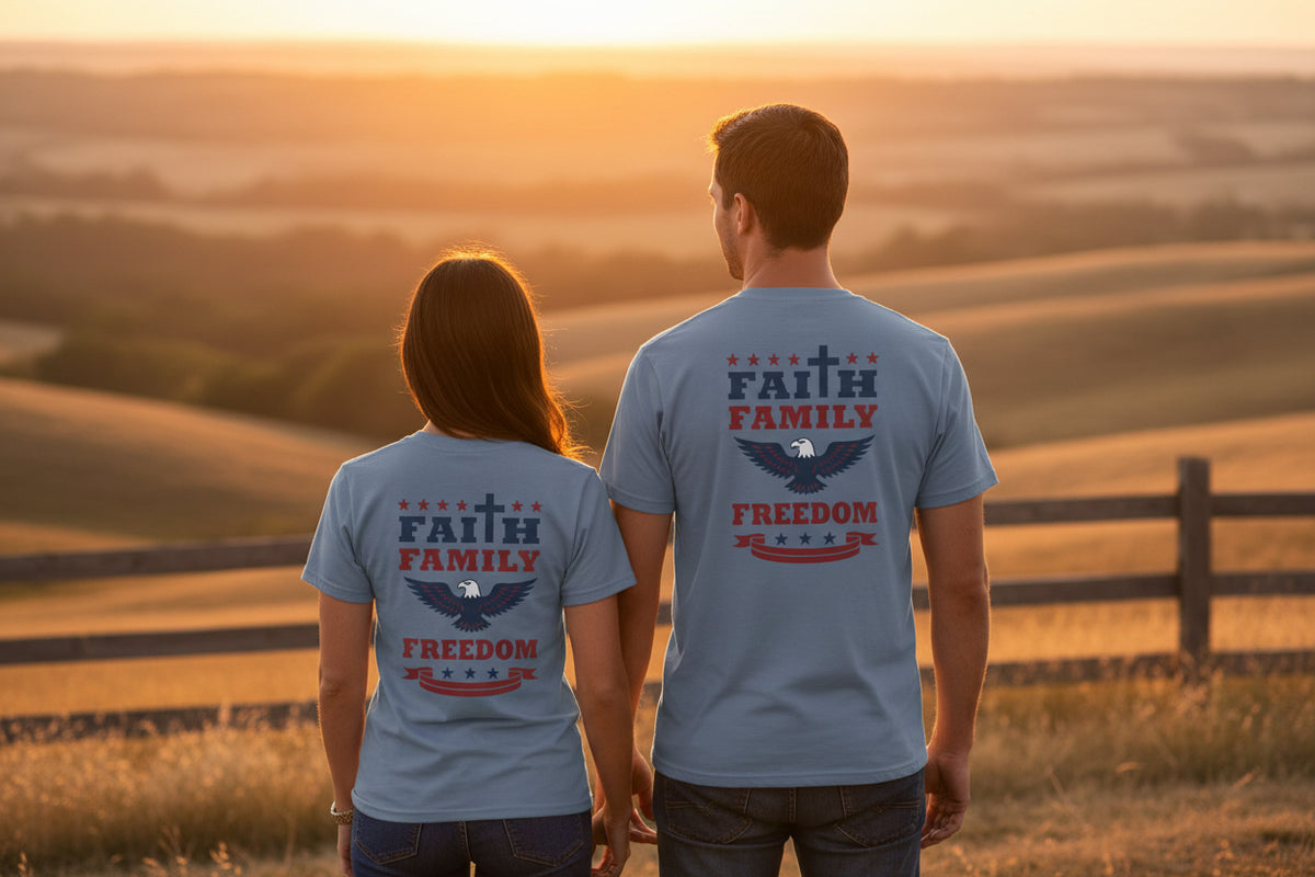 Faith Family Freedom Tee | Christian Patriotic Shirt | In Deo Vincimus