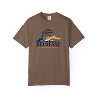 Christian T-Shirt | Held Fast Through Every Season | Psalm 112:7 | High Altitude Veteran-Owned | Liberty & Victory Co.