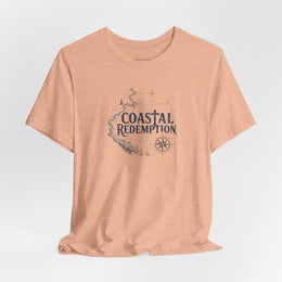 Coastal Faith T-Shirt | Coastal Redemption Nautical Chart Compass Tee | Salt & Salvation | Veteran-Owned | Liberty & Victory Co.