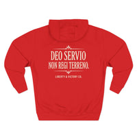 Christian Patriotic Hoodie | Deo Servio — Front & Back Graphic | Everyday Essentials | Liberty-In-One | Liberty & Victory
