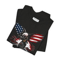 Patriotic T-Shirt | American Flag Eagle OMR Biker Design | Veteran-Owned | Liberty & Victory Co.