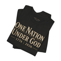 Christian Patriotic T-Shirt | One Nation Under... 1776–2026 1776 Founders Line | Liberty-In-One | Liberty & Victory