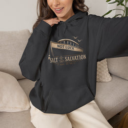 Coastal Faith Hoodie | Salt & Salvation "Not Luck" Nautical Anchor Sweatshirt | Veteran-Owned | Liberty & Victory Co.