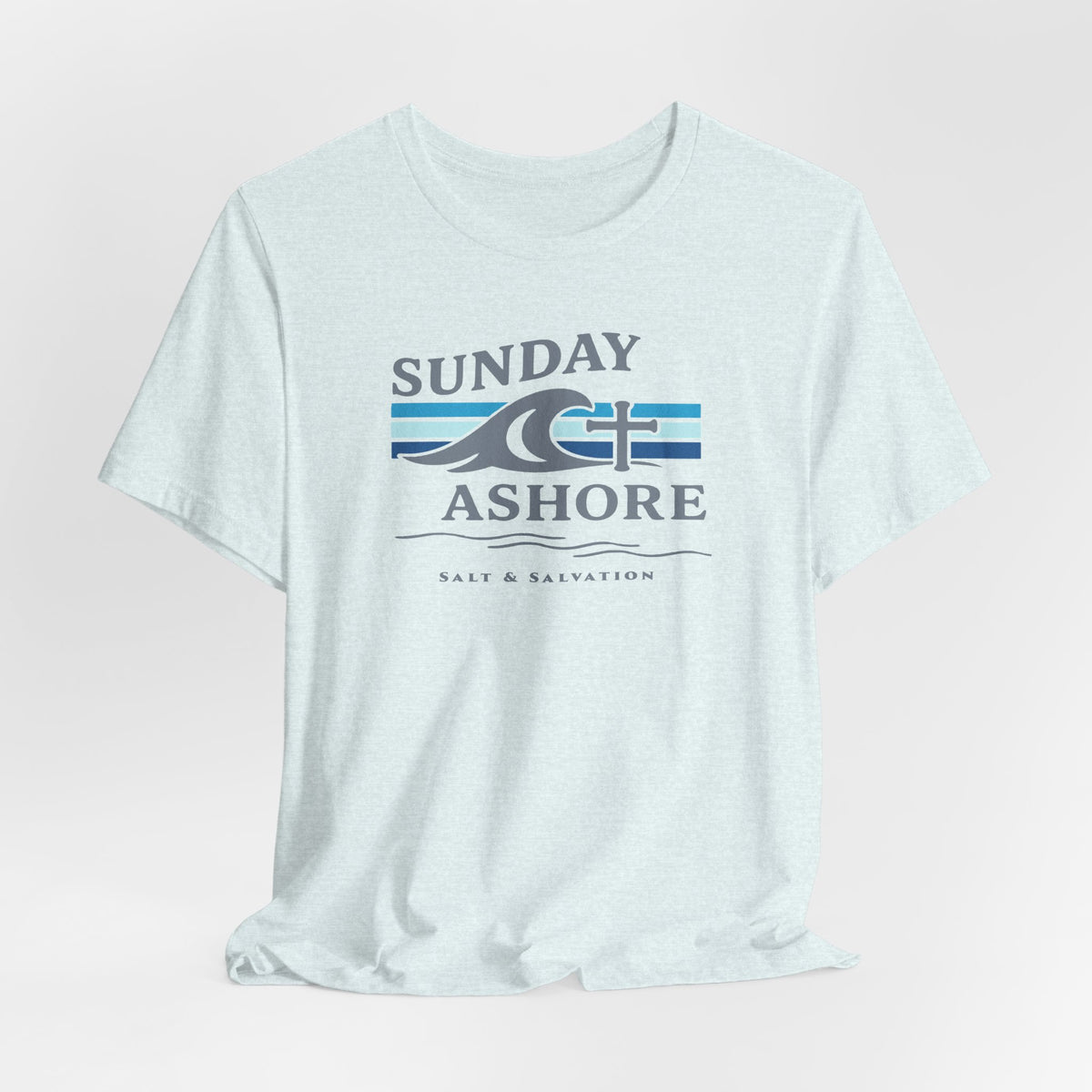 Sunday Ashore Tee - Coastal Surf Wave Graphic T-Shirt