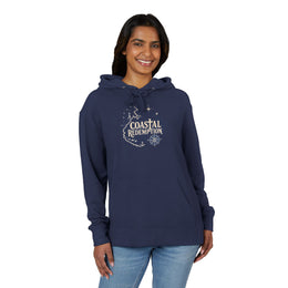 Coastal Faith Hoodie | Coastal Redemption Lighthouse & Compass French Terry Pullover | Salt & Salvation | Veteran-Owned | Liberty & Victory Co.