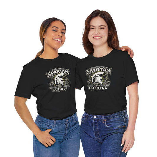 Faith & Sport T-Shirt | Spartan Faithful Helmet Graphic Tee | Victory-In-One | Liberty & Victory