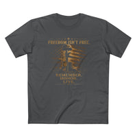 Patriotic Veteran T-Shirt | Freedom Isn't Free Front Print | Memorial Tee | Liberty & Victory Co.