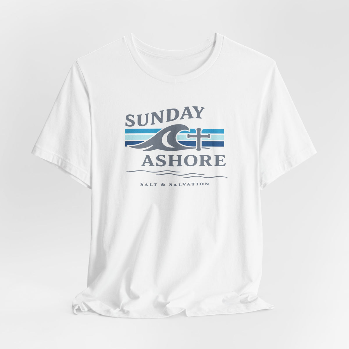 Sunday Ashore Tee - Coastal Surf Wave Graphic T-Shirt