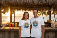 Christian Coastal T-Shirt | Margaritas & Mercy Vintage Sunset Palm Garment-Dyed Tee | Salt & Salvation | Liberty & Victory