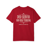 Patriotic Faith T-Shirt | Deo Servio Rejected Stamp Garment-Dyed Tee | Liberty-In-One | Liberty & Victory