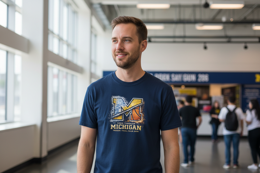 Michigan Wolverines T-Shirt | Final Four & Frozen Four Champion Goes Through Garment-Dyed Tee | Victory-One | Liberty & Victory
