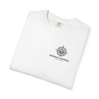 Christian T-Shirt | Seek and You Shall Find Sunrise Compass Garment-Dyed Tee | Wonder & Wander | Liberty & Victory