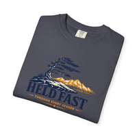 Christian T-Shirt | Held Fast Through Every Season | Psalm 112:7 | High Altitude Veteran-Owned | Liberty & Victory Co.