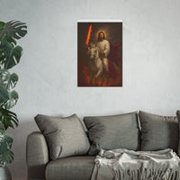 Jesus on a White Horse Poster — Fiery Sword Religious Art Print (Satin/Matte)