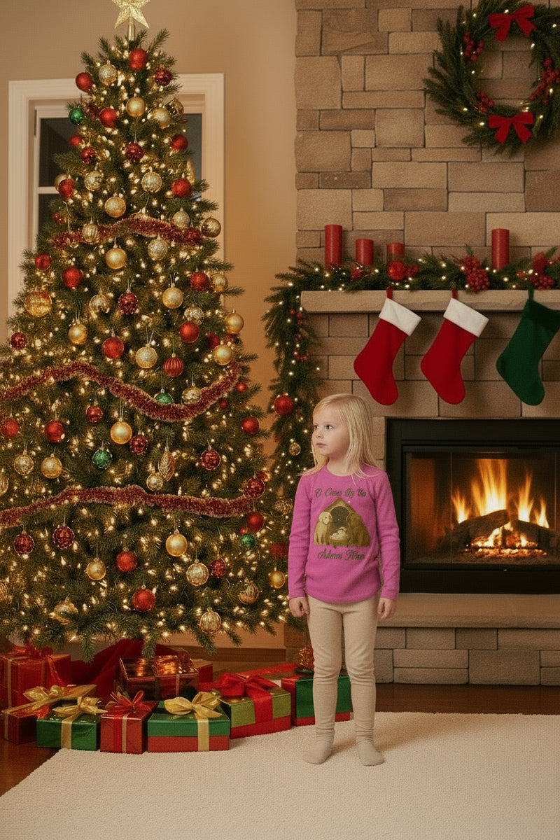 O Come Let Us Adore Him â€“ Nativity Pups Christmas Crewneck