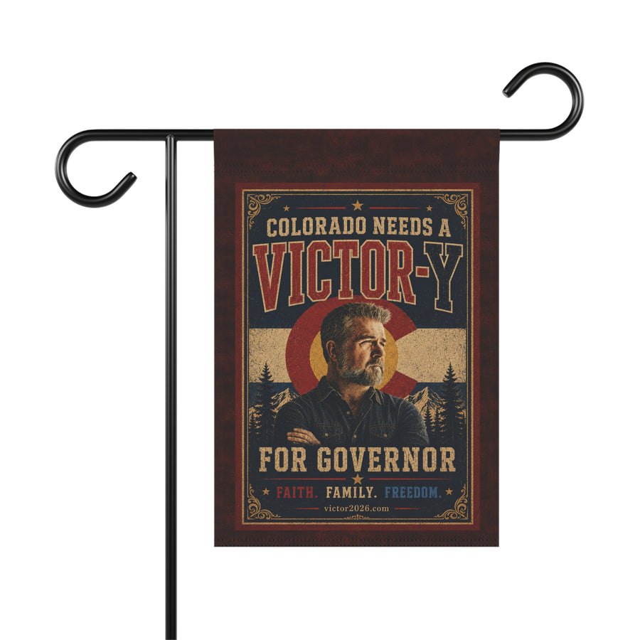 Patriotic Garden Flag | Victor-Y for Governor | Liberty-In-One | Liberty & Victory