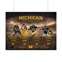 Michigan Wolverines Poster | University of Michigan Legacy in Sports Championship Wall Art | Victory-One | Liberty & Victory