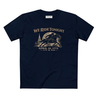 We Ride Tonight Tee — Essential Revere April 18, 1775 Edition w/ Battle Flag