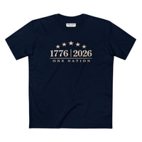 Patriotic Christian T-Shirt | 1776–2026 One Nation In God We Trust Flag | Signature Line | Liberty & Victory Co.
