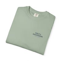 Christian Beach T-Shirt | Salt & Salvation Parrotheads Retro Palm Sunset Garment-Dyed Tee | Liberty & Victory
