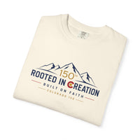Christian T-Shirt | Rooted in Creation | Built on Faith | Mountain + Sun | Colorado 150th | Wonder & Wander | Signature Line | Veteran-Owned | Liberty & Victory Co.