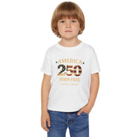 Patriotic Toddler T-Shirt | America 250 Born Free | Liberty & Victory