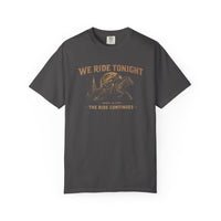 Patriotic Faith | We Ride Tonight — Heritage Tee | Battle Flag × Revere Edition | Veteran-Owned Small Business | Liberty & Victory Co.