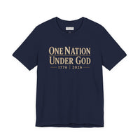 Christian Patriotic T-Shirt | One Nation Under God 1776–2026 USA 250 Founders Line | Veteran-Owned | Liberty & Victory Co.