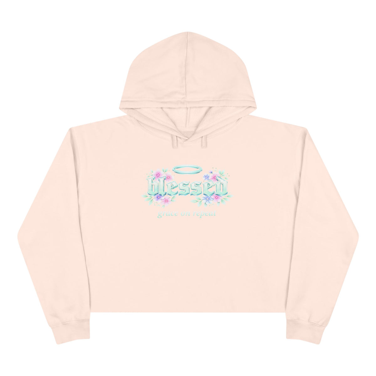 Christian Crop Hoodie | Blessed Angel Halo Design | Faith-Based Cropped Hoodie | Liberty & Victory