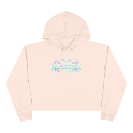 Christian Crop Hoodie | Blessed Angel Halo Design | Faith-Based Cropped Hoodie | Liberty & Victory
