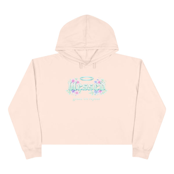 Christian Crop Hoodie | Blessed Angel Halo Design | Faith-Based Cropped Hoodie | Liberty & Victory