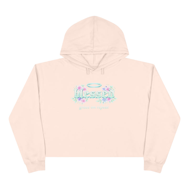 Christian Crop Hoodie | Blessed Angel Halo Design | Faith-Based Cropped Hoodie | Liberty & Victory