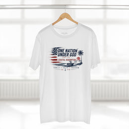 Salt & Salvation Patriotic T-Shirt | One Nation Under God × Coastal Redemption | Family Faith Freedom | Signature Line | Veteran-Owned | Liberty & Victory Co.